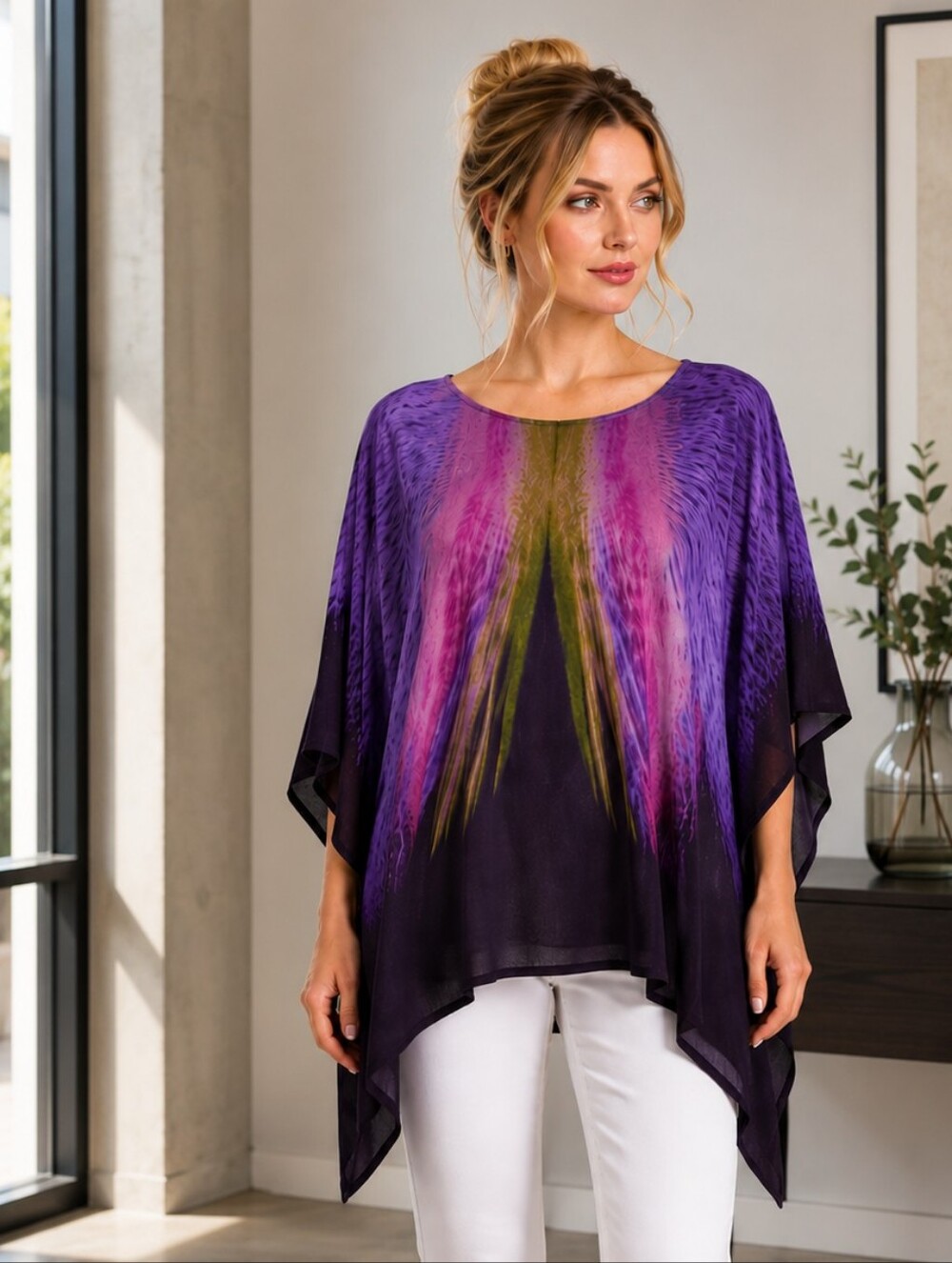 Sunny Taylor Vibrant Multicolor Semi Sheer Top